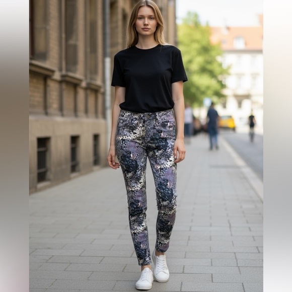 Simply Vera - Vera Wang casual floral pants jegging sz 8 skinny jeans - Picture 10 of 10